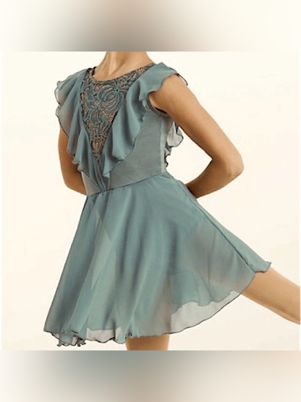 Weissman Juniper Teal Lyrical Dance Costume Size MC (10/12)
